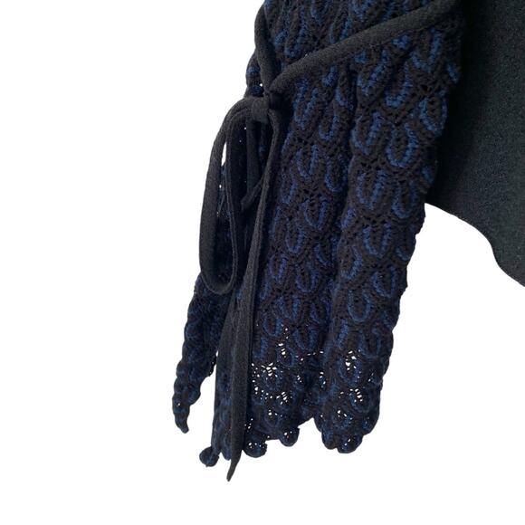 See by Chloe Black Knitted Crochet Flares Bell Sleeve Top size 38 Medium - Picture 4 of 8